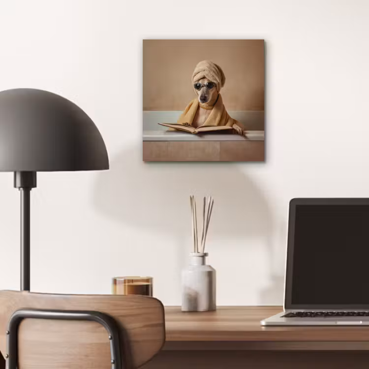 Bad - Hond - Boek - Zonnebril aluminium wit klein -sfeer5