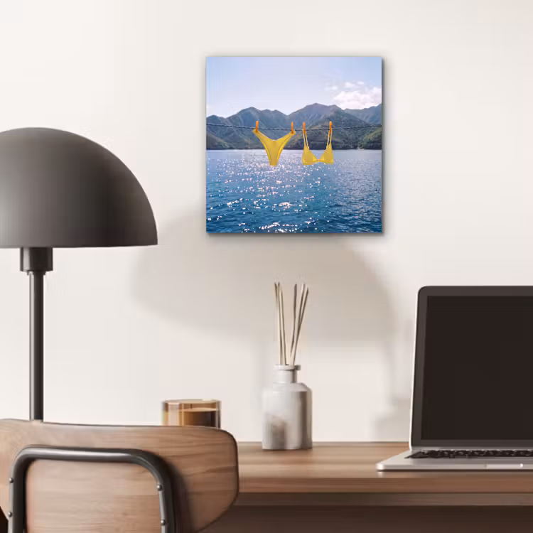 Badmode - Bikini - Zee - Bergen - Geel aluminium wit klein -sfeer5