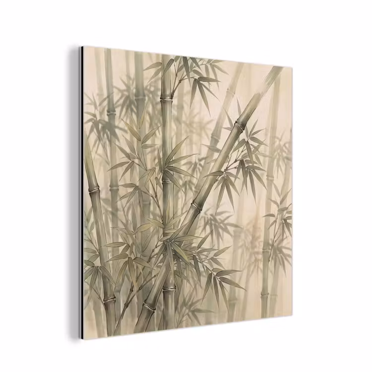 Bamboe - Bladeren - Aziatisch - Groen - Natuur aluminium wit klein -3d