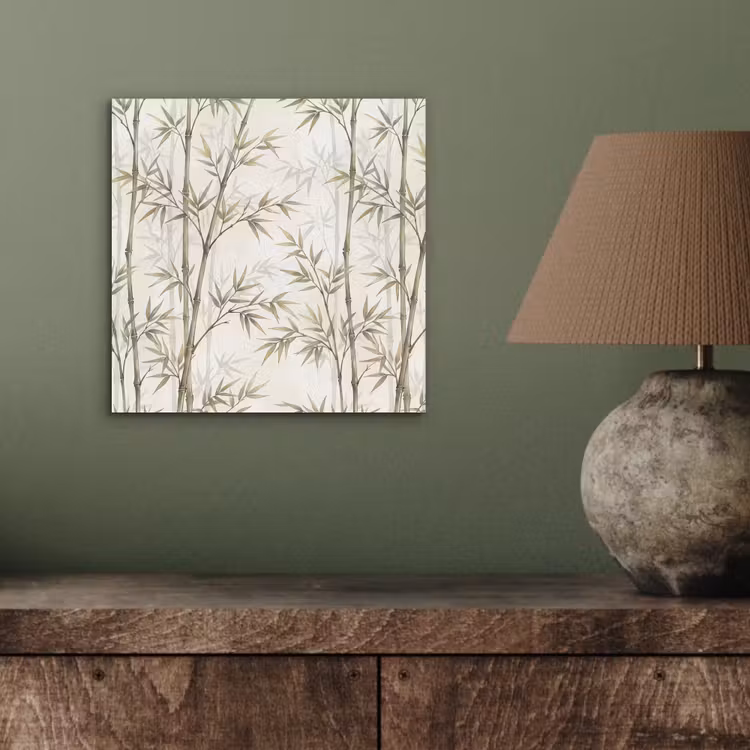 Bamboe - Bladeren - Natuur - Aquarel - Groen aluminium wit klein -sfeer2