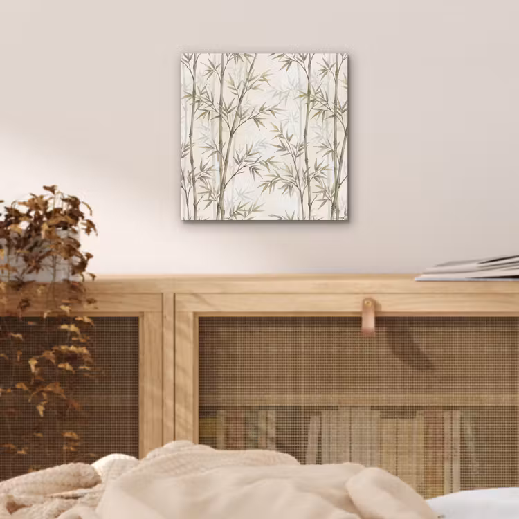 Bamboe - Bladeren - Natuur - Aquarel - Groen aluminium wit klein -sfeer3