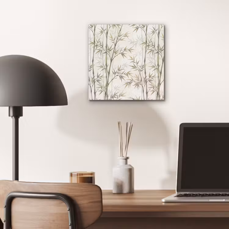 Bamboe - Bladeren - Natuur - Aquarel - Groen aluminium wit klein -sfeer5