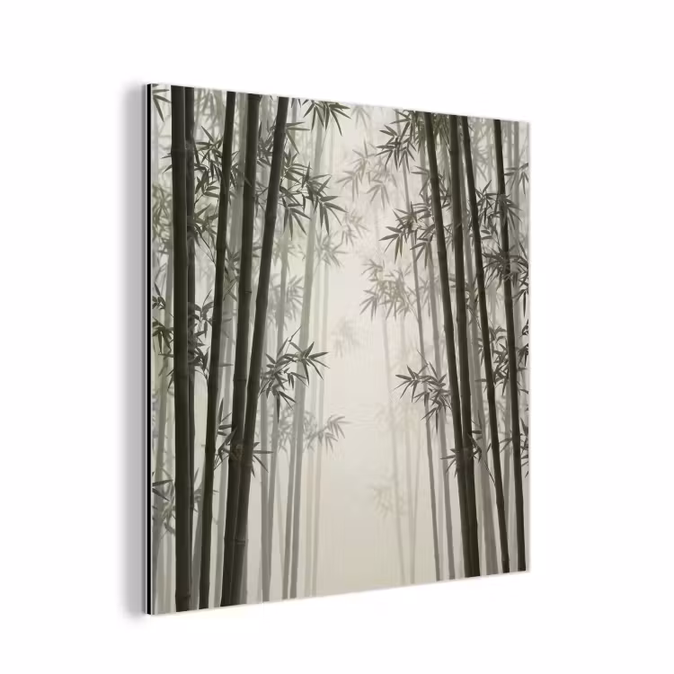 Bamboe - Bos - Mist - Natuur aluminium wit klein -3d