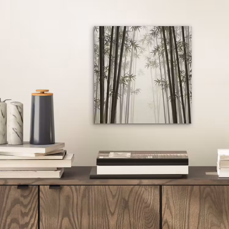 Bamboe - Bos - Mist - Natuur aluminium wit klein -sfeer1