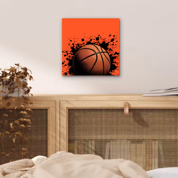 Basketbal - Verf - Sport - Oranje aluminium wit klein -sfeer3