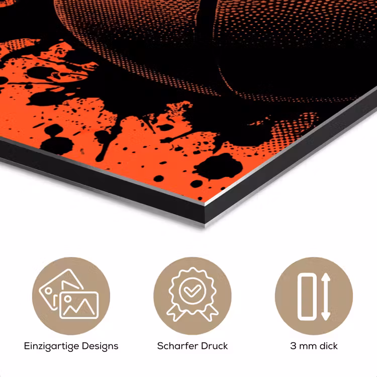 Basketbal - Verf - Sport - Oranje aluminium wit klein -closeup_DE