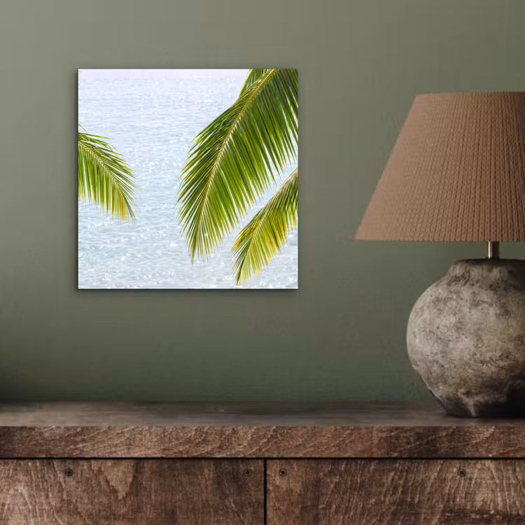Boom - Bladeren - Water - Tropisch - Groen aluminium wit klein -sfeer2
