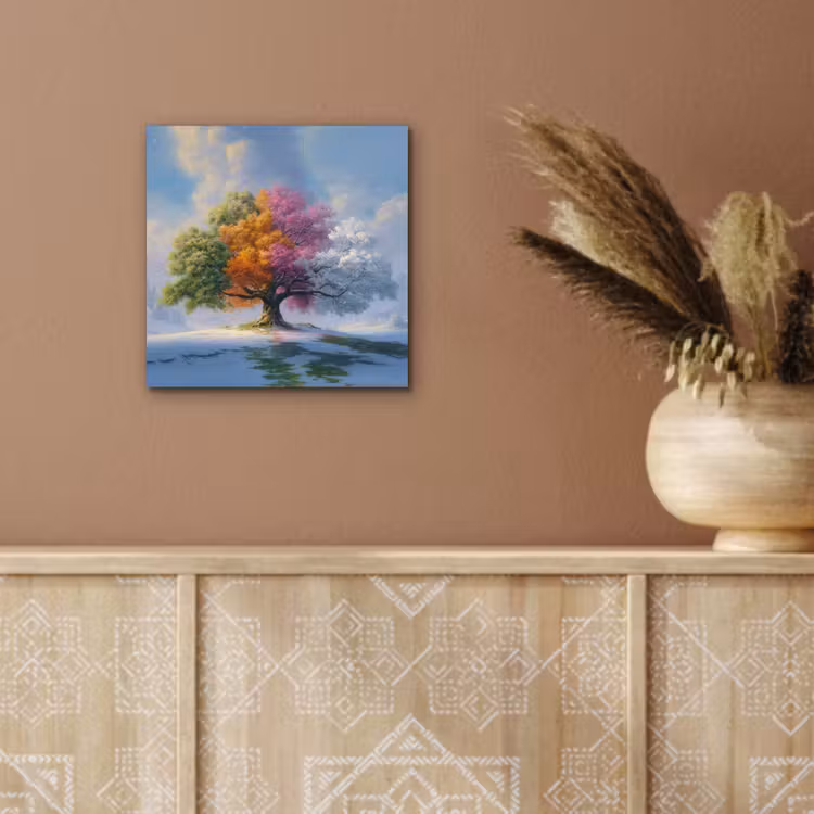 Boom - Seizoenen - Winter - Landschap aluminium wit klein -sfeer4