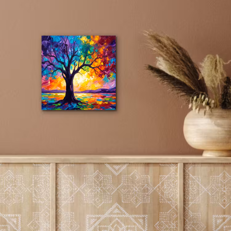Boom - Landschap - Natuur - Abstract - Kleurrijk aluminium wit klein -sfeer4