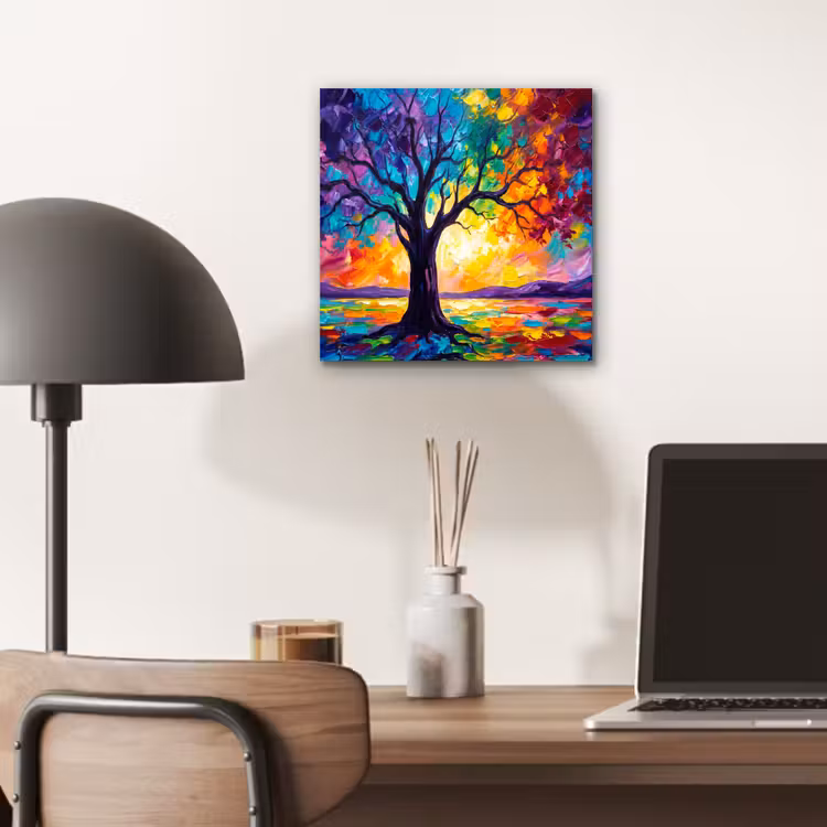 Boom - Landschap - Natuur - Abstract - Kleurrijk aluminium wit klein -sfeer5