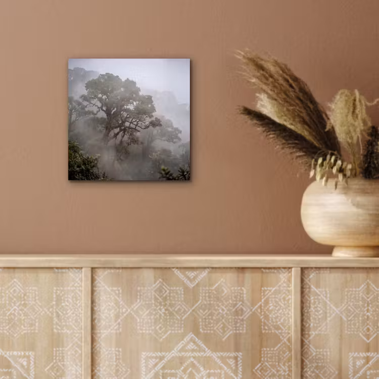 Boom - Mistig - Bos - Groen - Natuur aluminium wit klein -sfeer4