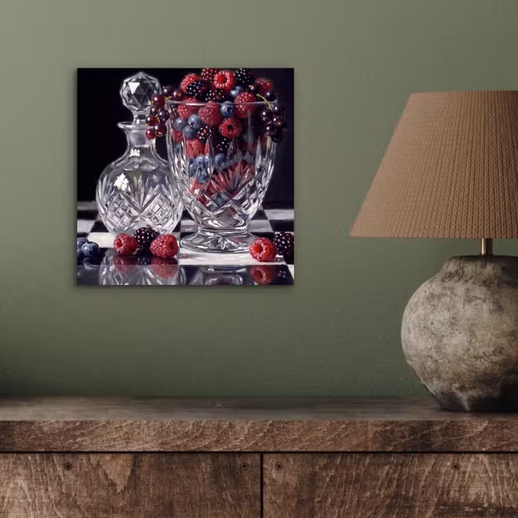 Alu-Dibond-Bild - Beeren – Kristall – Stillleben - Bessen - Kristal - Stilleven aluminium wit klein