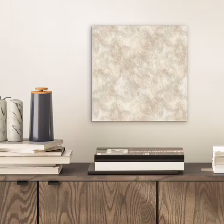 Beige - Reliëfstructuur - Natuursteen aluminium wit klein 46 -sfeer1
