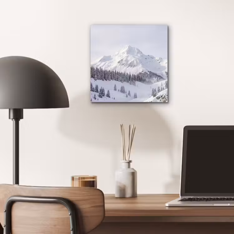 Berg - Sneeuw - Winter - Natuur - Wit aluminium wit klein -sfeer5