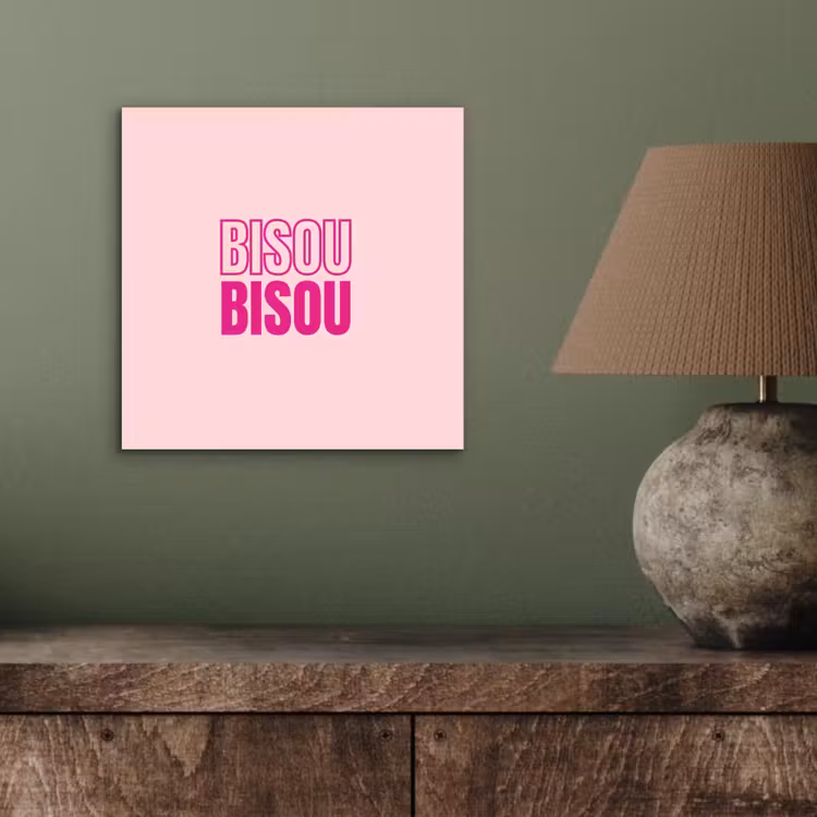 Bisou - Roze - Minimalistisch aluminium wit klein -sfeer2