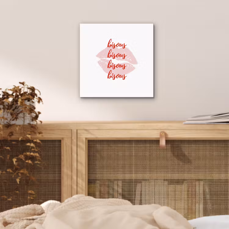 Bisous - Lip - Wit - Rood aluminium wit klein -sfeer3