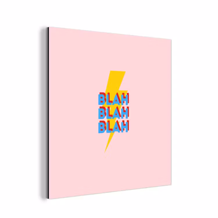 Blah - Bliksem - Roze aluminium wit klein -3d