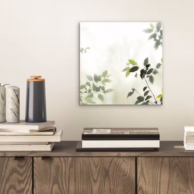 Blad - Schaduw - Natuur - Abstract - Groen aluminium wit klein -sfeer1