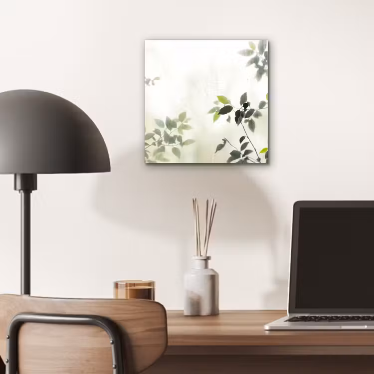 Blad - Schaduw - Natuur - Abstract - Groen aluminium wit klein -sfeer5