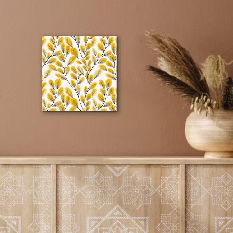 Bladeren - Botanisch - Elegant - Geel - Zwart aluminium wit klein 46 -sfeer4