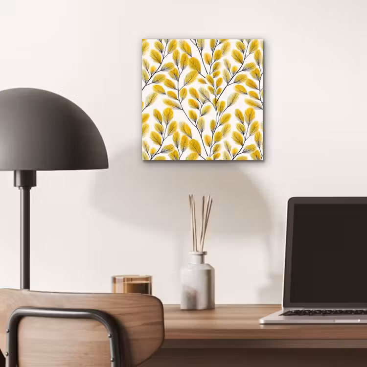 Bladeren - Botanisch - Elegant - Geel - Zwart aluminium wit klein 46 -sfeer5
