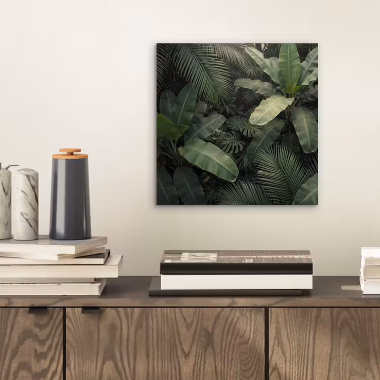 Bladeren - Groen - Tropisch - Natuur aluminium wit klein -sfeer1