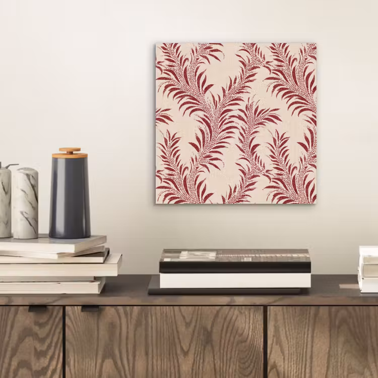Bladeren - Linnen - Rood aluminium wit klein 46 -sfeer1