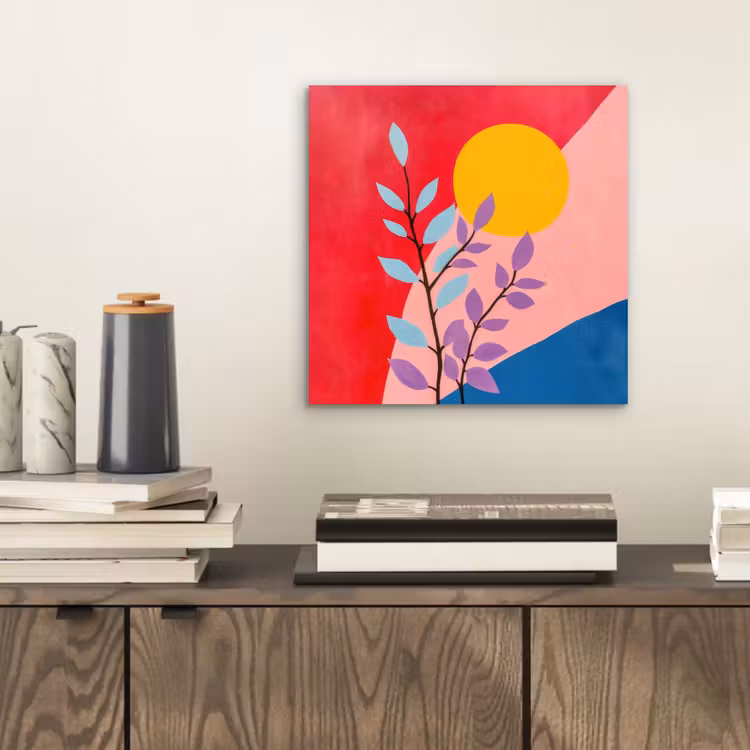 Bladeren - Zon - Abstracte vormen aluminium wit klein -sfeer1