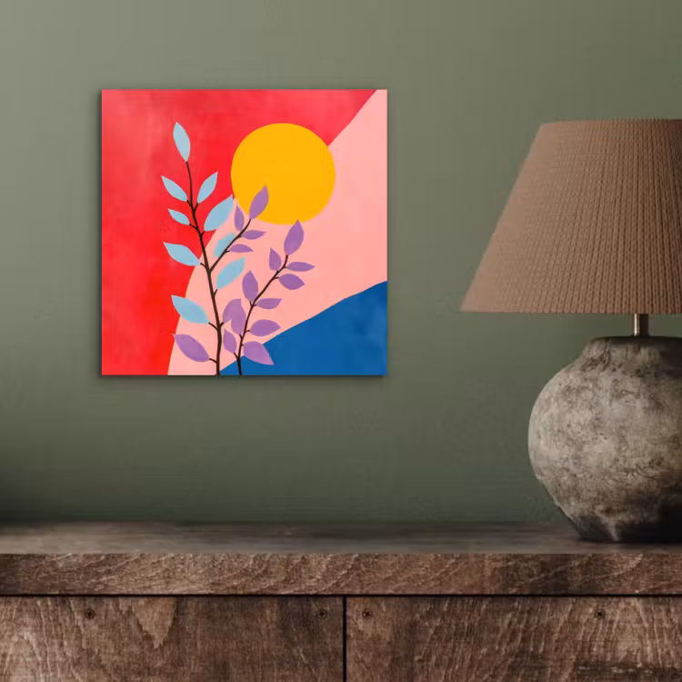 Bladeren - Zon - Abstracte vormen aluminium wit klein -sfeer2