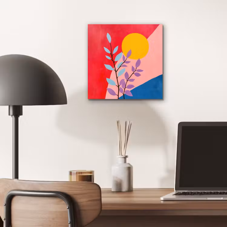 Bladeren - Zon - Abstracte vormen aluminium wit klein -sfeer5