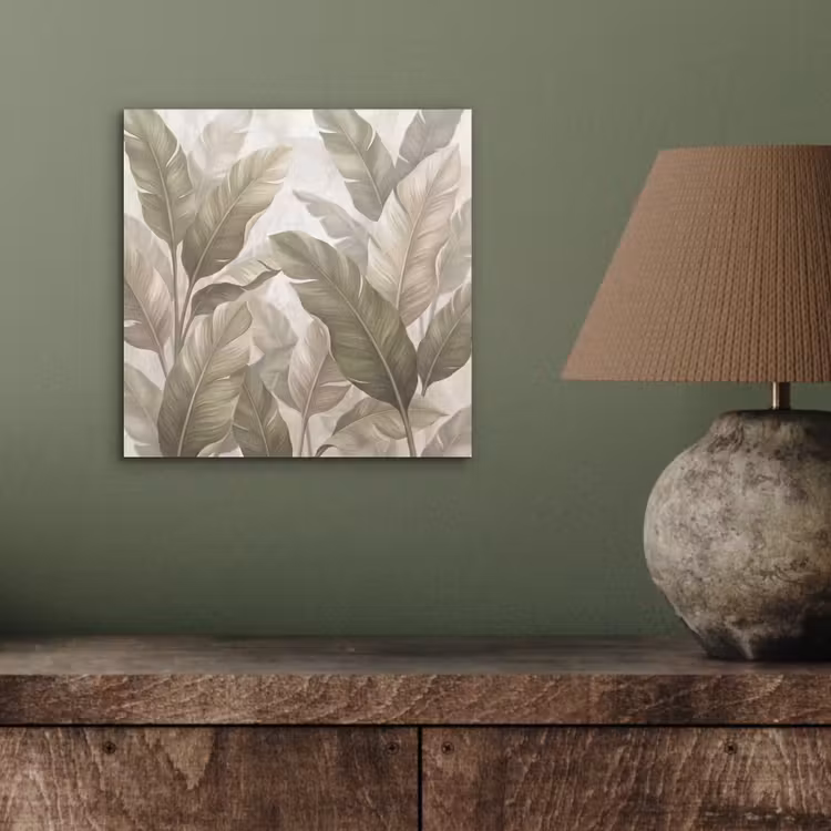 Bladeren - Tropisch - Natuur - Abstract - Beige aluminium wit klein -sfeer2