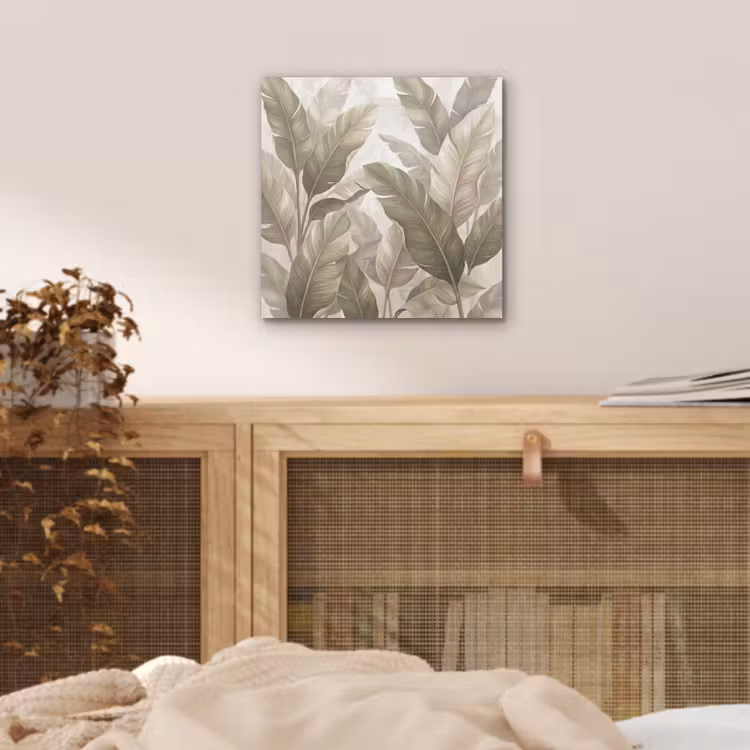 Bladeren - Tropisch - Natuur - Abstract - Beige aluminium wit klein -sfeer3