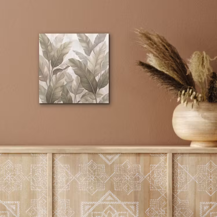 Bladeren - Tropisch - Natuur - Abstract - Beige aluminium wit klein -sfeer4