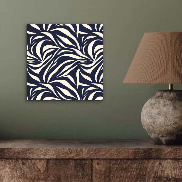 Bladvormen - Blauw - Patroon - Wit aluminium wit klein 46 -sfeer2