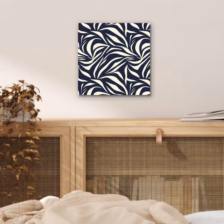 Bladvormen - Blauw - Patroon - Wit aluminium wit klein 46 -sfeer3