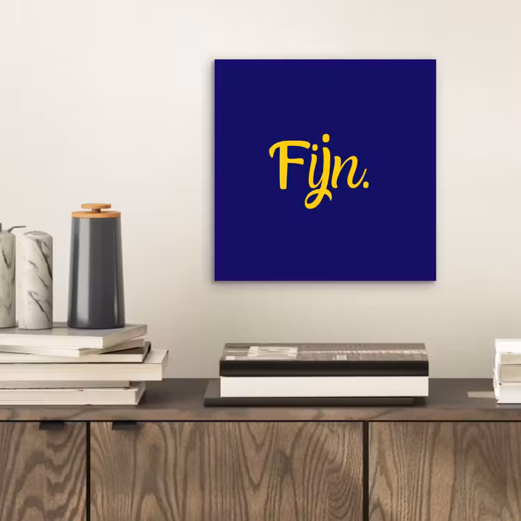Blauw - Geel - Fijn aluminium wit klein -sfeer1