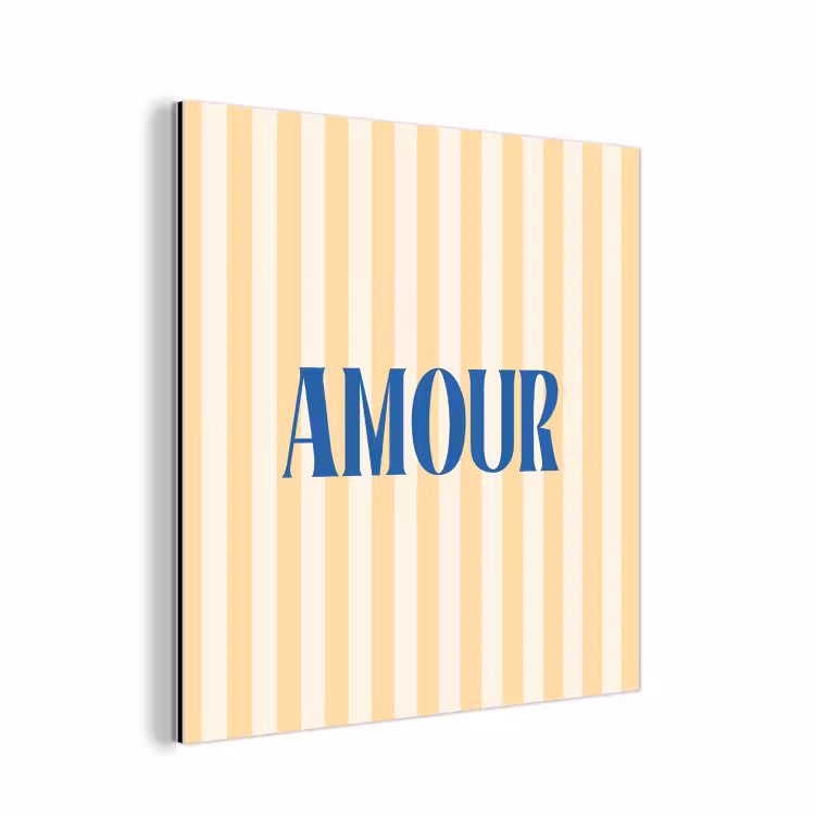Blauw - Geel - Strepen - Amour aluminium wit klein -3d