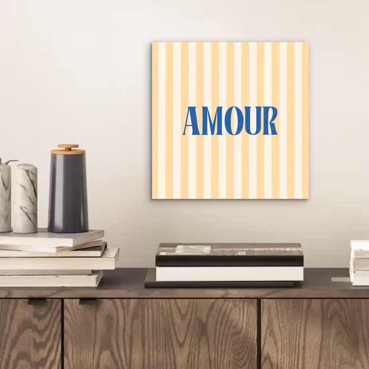 Blauw - Geel - Strepen - Amour aluminium wit klein -sfeer1