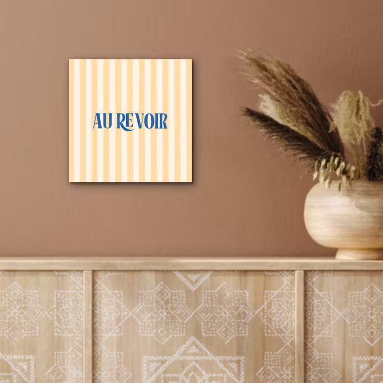 Blauw - Geel - Strepen - Au revoir aluminium wit klein -sfeer4