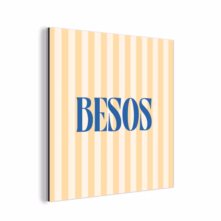 Blauw - Geel - Strepen - Besos aluminium wit klein -3d