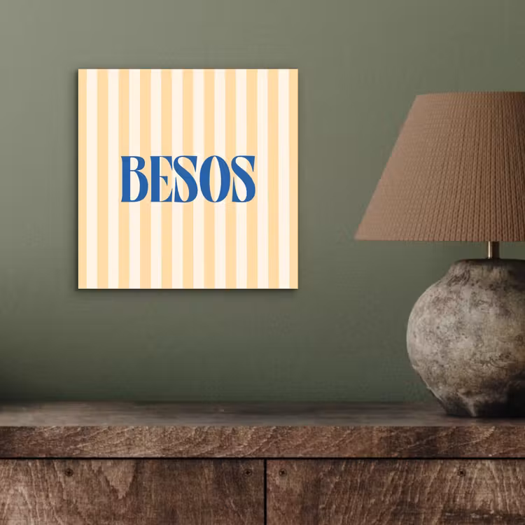 Blauw - Geel - Strepen - Besos aluminium wit klein -sfeer2