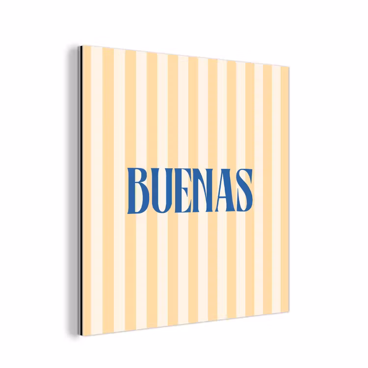 Blauw - Geel - Strepen - Buenas aluminium wit klein -3d