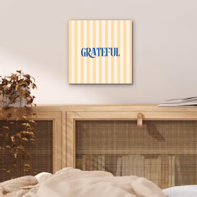 Blauw - Geel - Strepen - Grateful aluminium wit klein -sfeer3