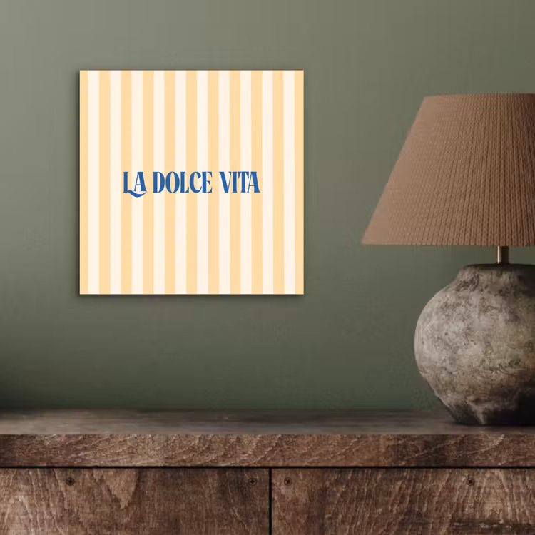 Blauw - Geel - Strepen - La Dolce Vita aluminium wit klein -sfeer2
