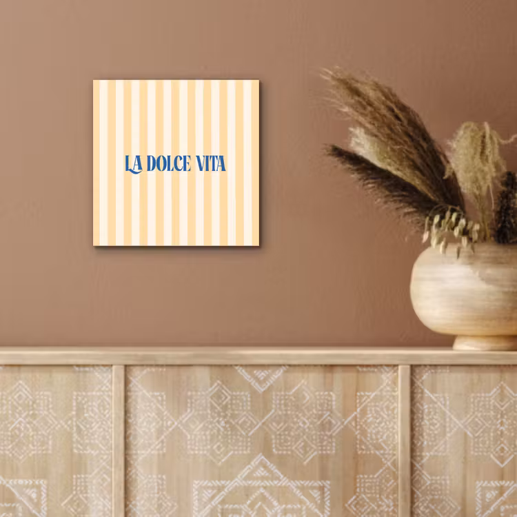 Blauw - Geel - Strepen - La Dolce Vita aluminium wit klein -sfeer4