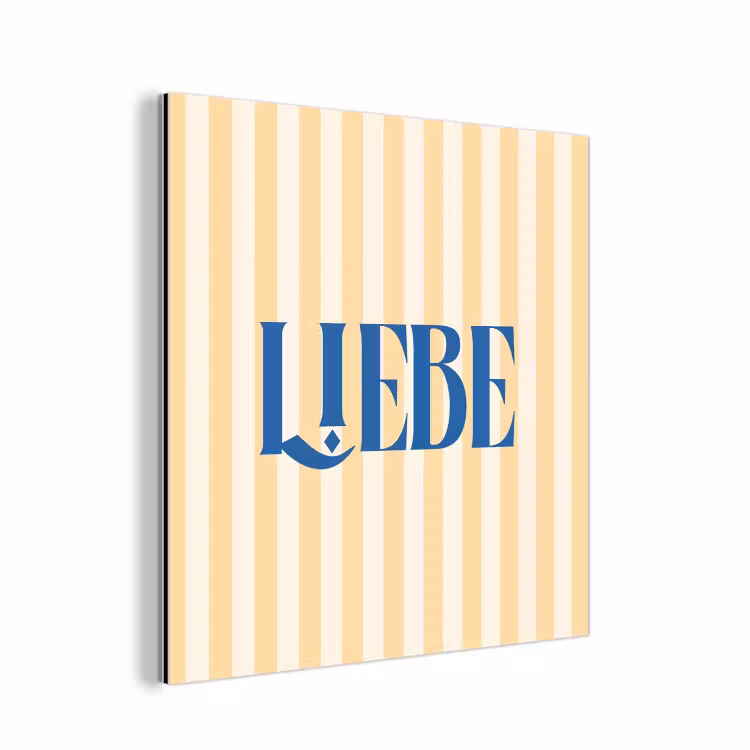 Blauw - Geel - Strepen - Liebe aluminium wit klein -3d