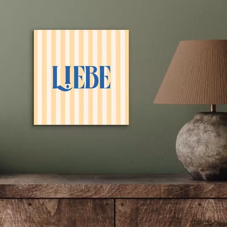 Blauw - Geel - Strepen - Liebe aluminium wit klein -sfeer2