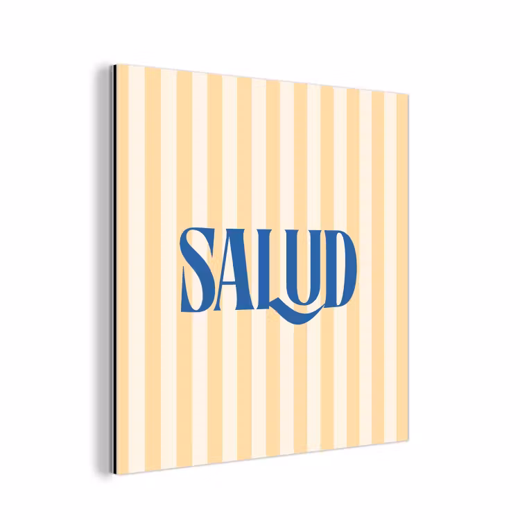 Blauw - Geel - Strepen - Salud aluminium wit klein -3d