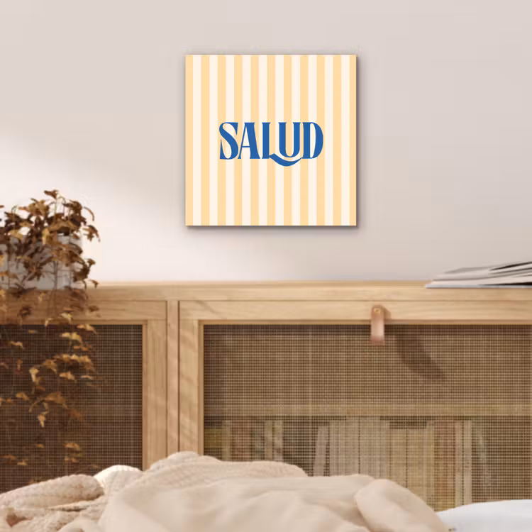 Blauw - Geel - Strepen - Salud aluminium wit klein -sfeer3