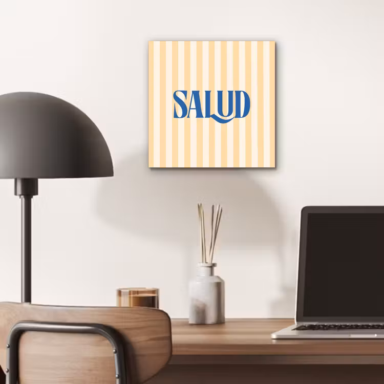 Blauw - Geel - Strepen - Salud aluminium wit klein -sfeer5